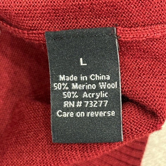 Apt. 9 L Large 42 - 44 V-Neck Sweater Argyle Maroon Gray Charcoal Diamond NWOT - Picture 7 of 7